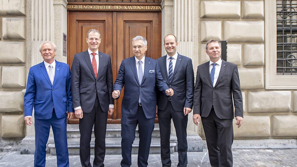 Die bisherige Luzerner Regierung: Nur Reto Wyss und Fabian Peter stellen sich zu Wiederwahl. 