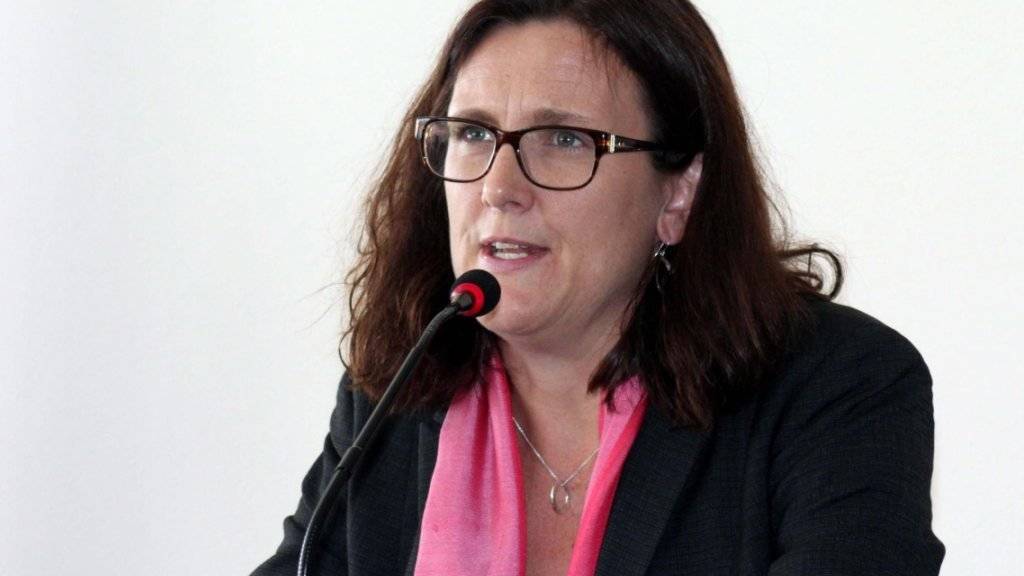 EU-Handelskommissarin Malmström nannte den Friedensnobelpreis an die vier tunesischen Organisationen, die der Demokratie im Land zum Durchbruch verhalfen, «sehr verdient».  (Archiv)