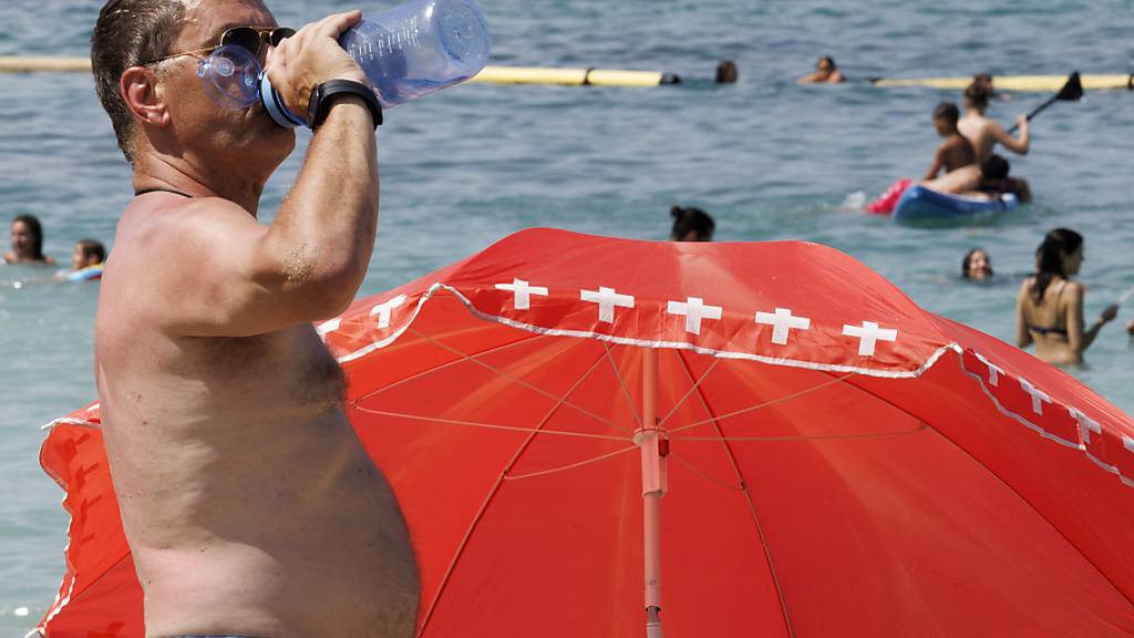 Abkühlung am Genfersee.