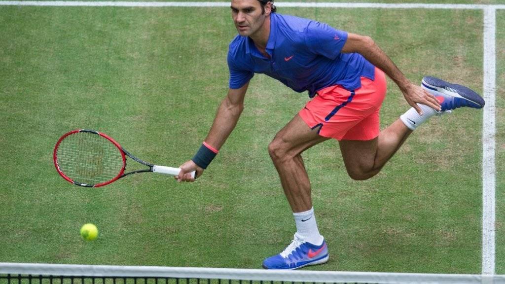 Zurück auf Rasenplätzen: Roger Federer vor einem Jahr in Halle