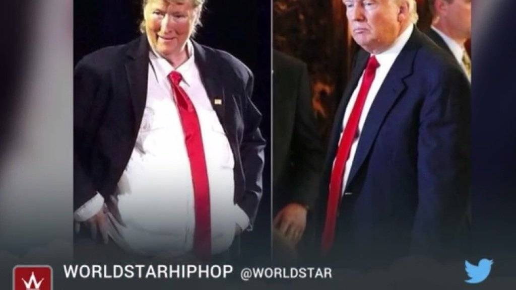 Meryl Streep (l) als Donald Trump (r). (Bild Twitter)