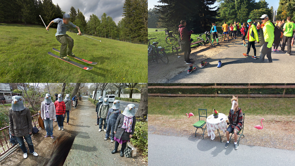 Ob Pferd mit Banane, Füsse ohne Beine oder creepy Tauben, auf Google-Streetview ist alles möglich.