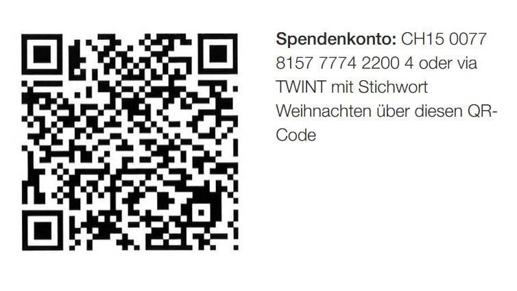 Twint-App öffnen, diesen QR-Code scannen und direkt spenden
