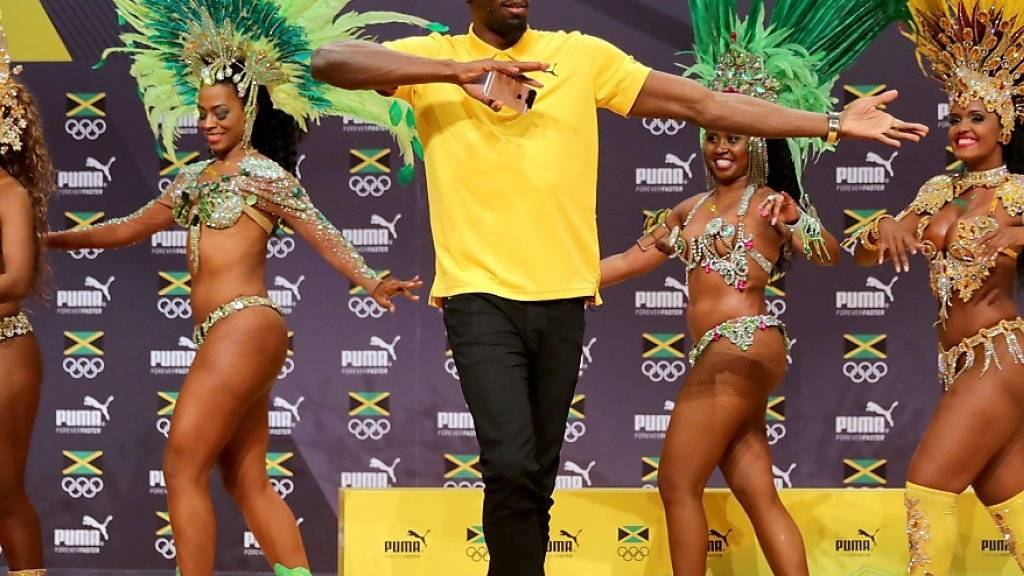 Der Sprintstar und sechsfache Olympiasieger, Usain Bolt, strahlt Zuversicht aus