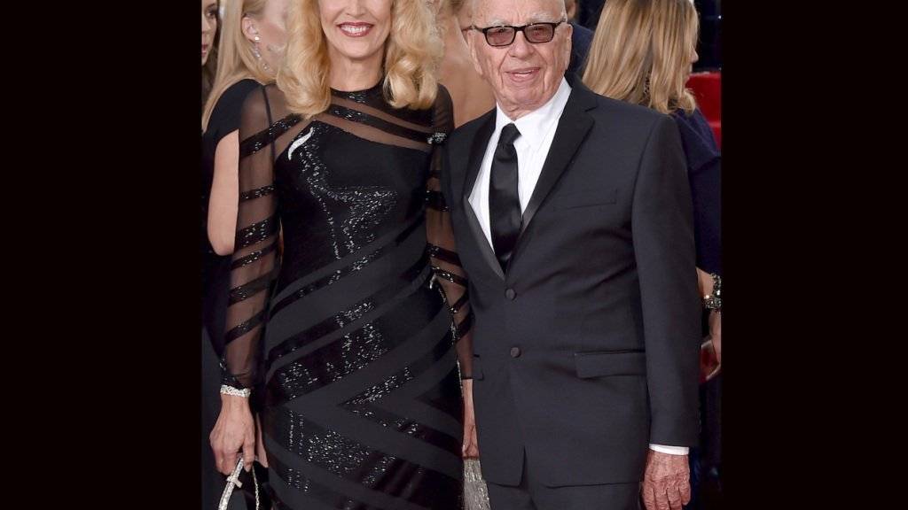 Rupert Murdoch und Jerry Hall letzten Sonntag bei den Golden Globe Awards. Ab Mittwoch verleihen sie dem WEF Glamour (Archiv).