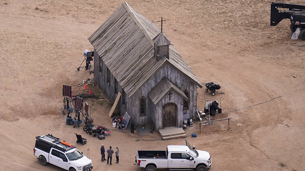 Luftaufnahme der Bonanza Creek Ranch mit dem Set des Films «Rust». 