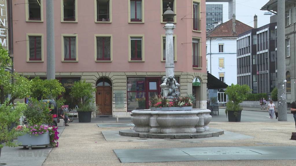 Wasserfontänen stehen still