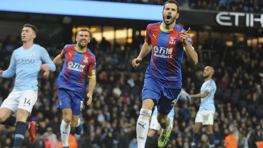 Luka Milivojevic und seine Teamkollegen von Crystal Palace sorgten für eine faustdicke Überraschung und siegten bei Manchester City 3:2