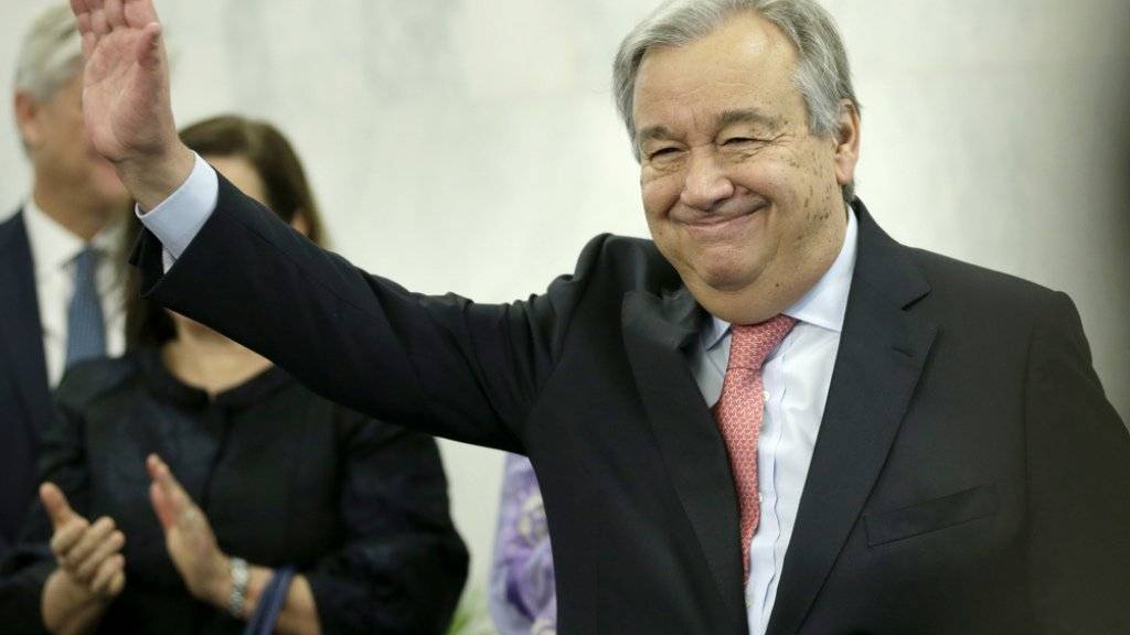 UNO-Generalsekretär Antonio Guterres am Dienstag, seinem ersten Arbeitstag, am UNO-Sitz in New York.