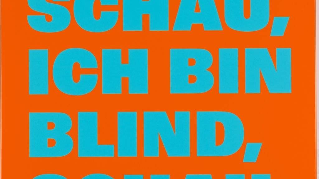 «Schau, ich bin blind, schau.» (1998) von Rémy Zaugg ist eines der 24 Werke aus der Sammlung der Hans und Monika Furer-Brunner Stiftung, die das Kunstmuseum Basel als Schenkung entgegennehmen kann.