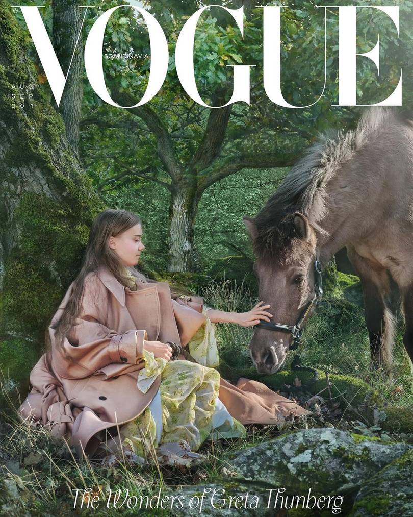 Greta Thunberg auf der Titelseite der skandinavischen Vogue. 