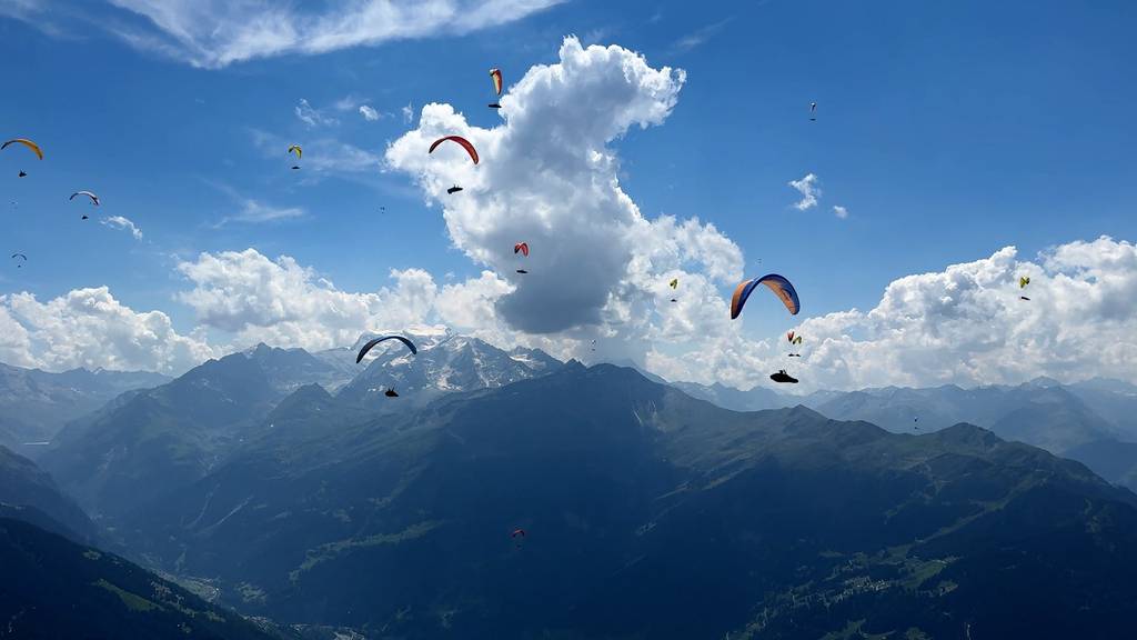 Videos zeigen Spektakel bei Gleitschirm-Rennen in Verbier