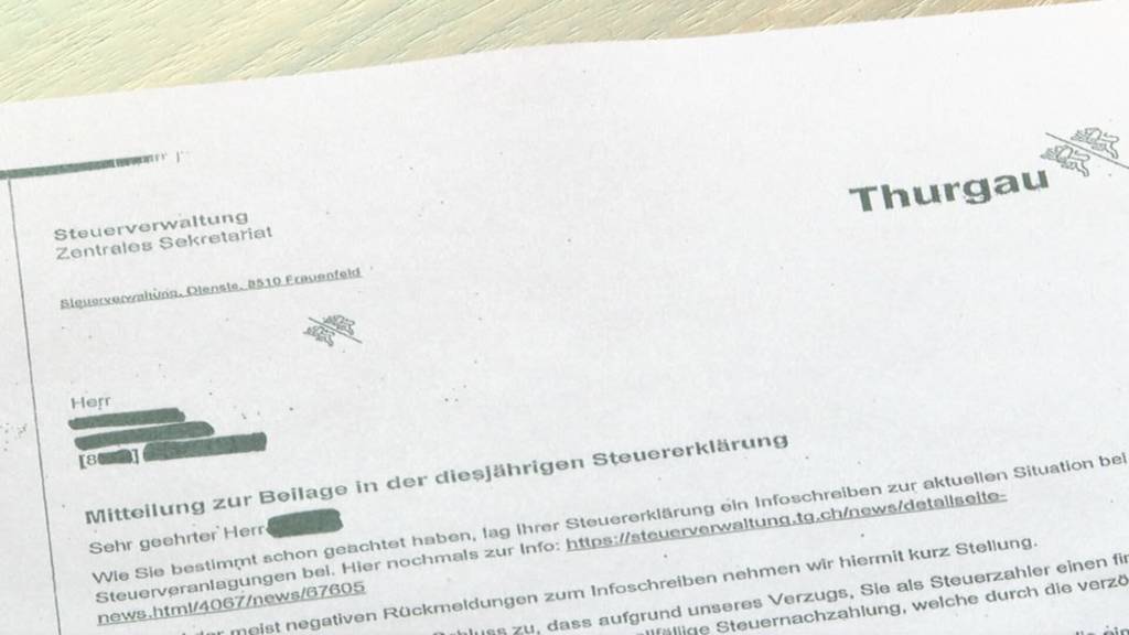 Gefälschtes Schreiben hält Thurgauer Steuerverwaltung auf Trab