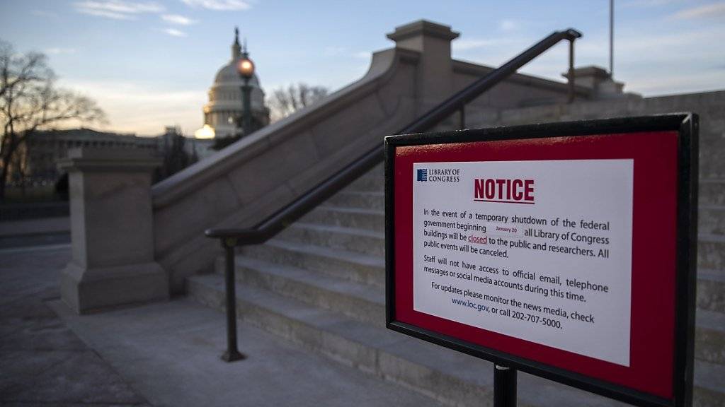 Vom US-Haushaltsstreit betroffen: Die Kongress-Bibliothek in Washington bleibt deshalb vorerst geschlossen.
