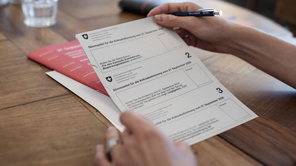 Eine Person studiert die Unterlagen der eidgenössischen Volksabstimmungen vom kommenden Sonntag. (Symbolbild)