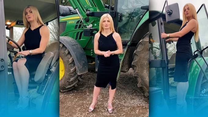 So steigst du mit High Heels in einen Traktor ein