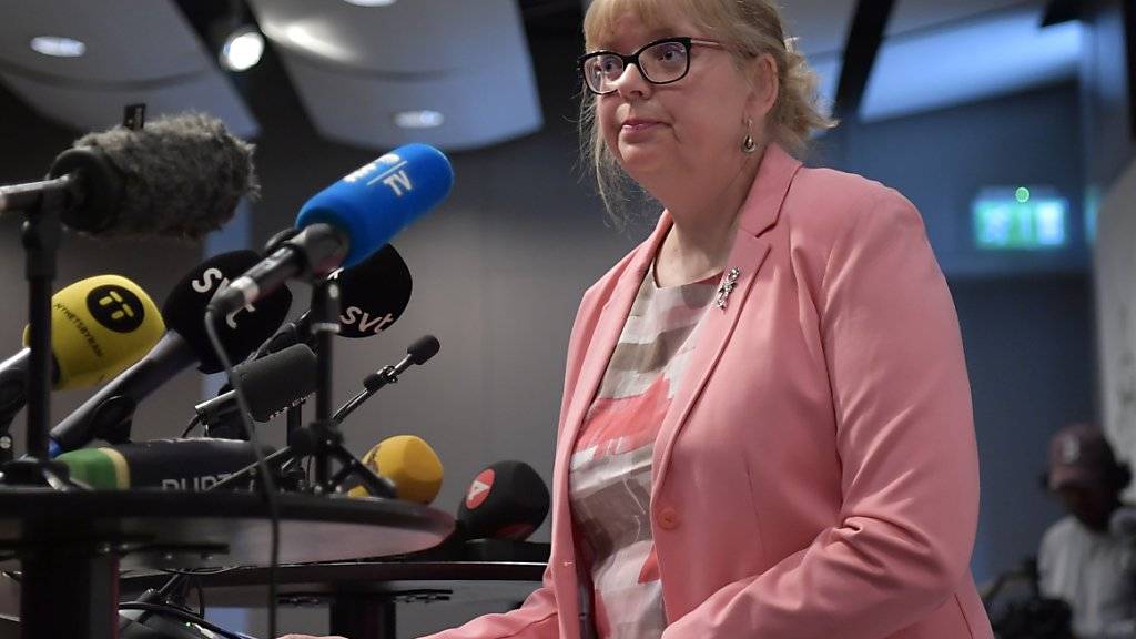 Die stellvertretende Direktorin der Staatsanwaltschaft, Eva-Marie Persson (im Bild), erklärte am Montag vor den Medien, es gebe immer noch Grund zur Annahme, dass sich Assange der Vergewaltigung schuldig gemacht habe.