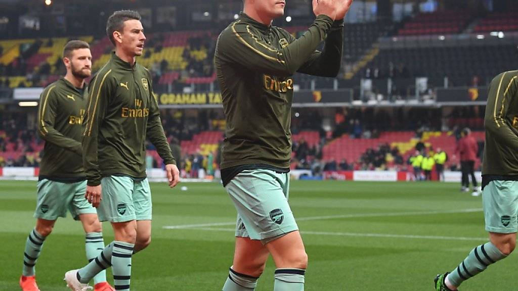 Granit Xhaka (im Vordergrund) gab nach gut zweiwöchiger Pause wegen einer Leistenverletzung sein Comeback bei Arsenal