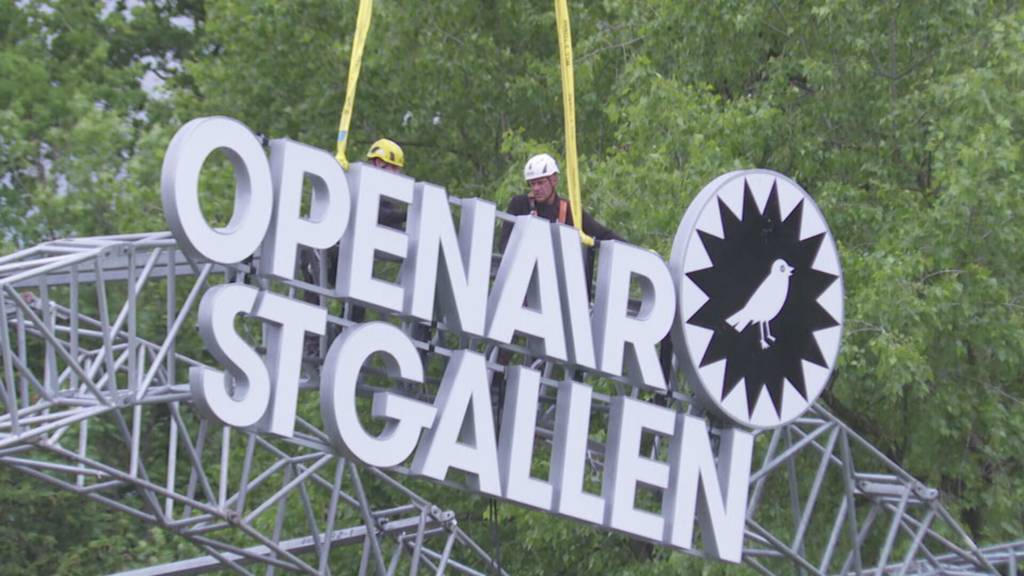 Der Aufbau am Openair St.Gallen schreitet voran