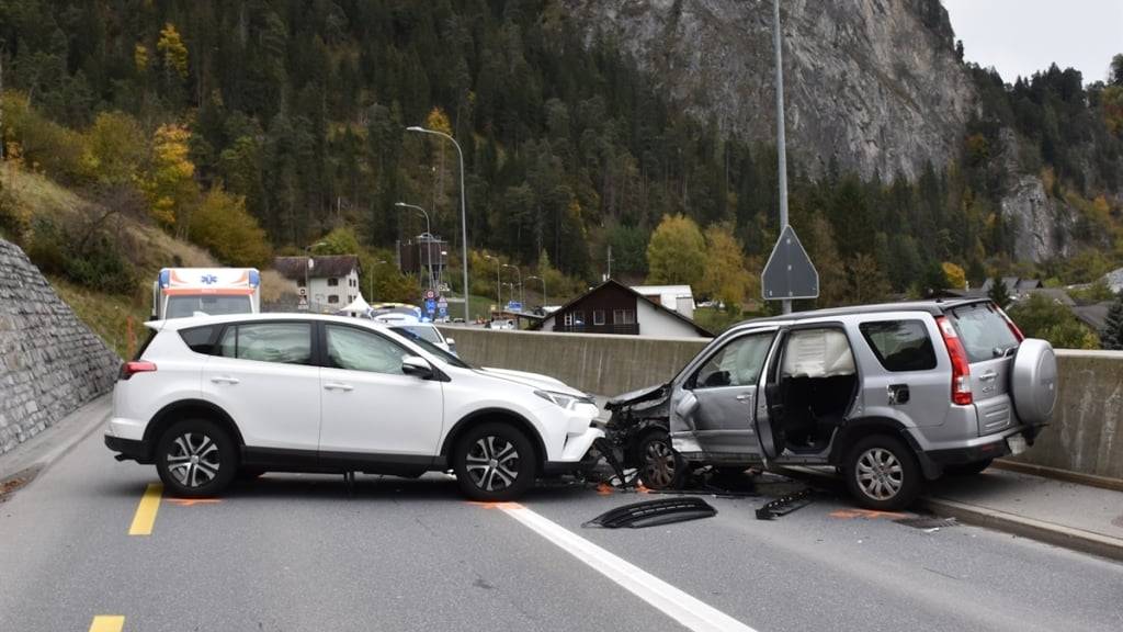 Die Unfallstelle bei Trin Mulin GR.