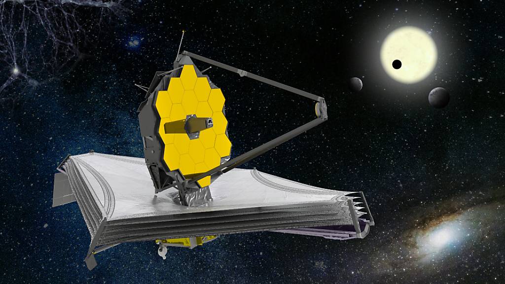 Eine künstlerische Darstellung des Weltraumteleskop «James Webb»: Es wird das grösste und leistungsstärkste Teleskop sein, das jemals ins All geschossen wurde.