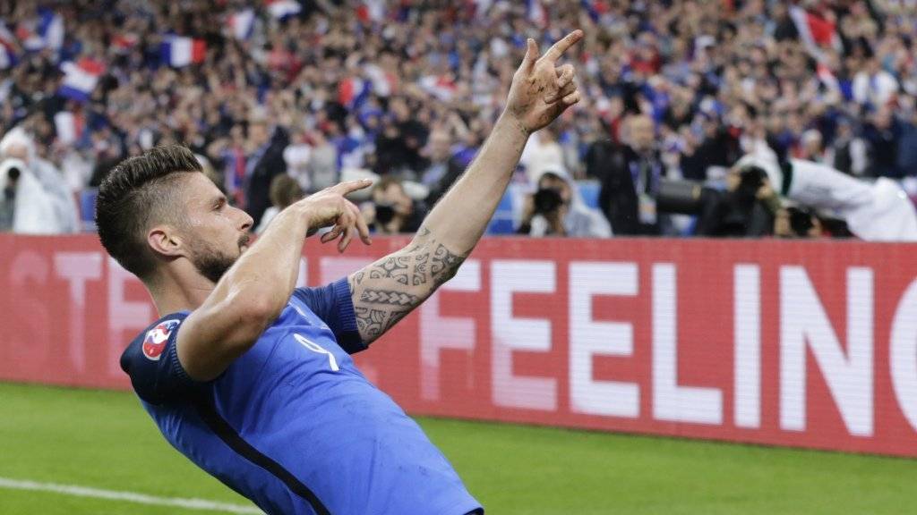 Arsenal-Stürmer Olivier Giroud führt Frankreich zu einem 5:2-Triumph gegen Island