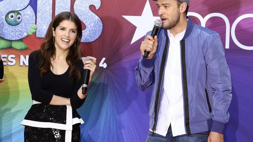 Anna Kendrick (l) und Justin Timberlake promoten ihren Film «Trolls», der am 20. Oktober 2016 in die Deuschschweizer Kinos kommt