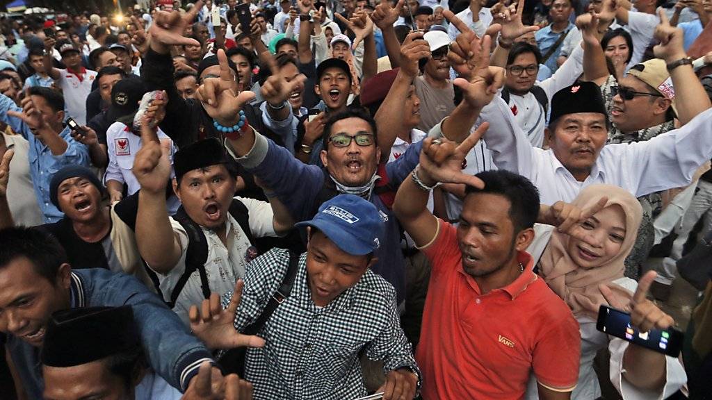 Anhänger von Oppositionskandidat Prabowo Subianto in Jakarta.