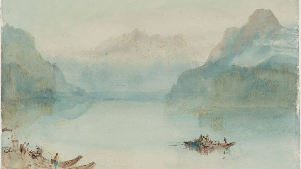 Der englische Landschaftsmaler des 19. Jahrhunderts und Meister des Lichts für einmal lieblich: Auch so hat William Turner den Vierwaldstättersee mit der Rigi im Hintergrund gesehen.
