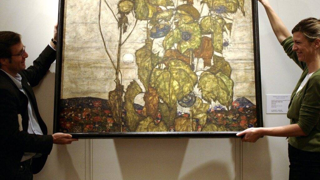 Sechs während der Zeit des Nationalsozialismus geraubte Werke des Künstlers Egon Schiele werden in New York versteigert. Im Bild: eine Schiele-Werk in Genf. (Archivbild)