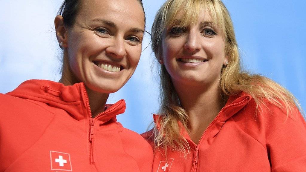 Timea Bacsinszky (rechts) und Martina Hingis als Medaillenhoffnung im Frauen-Doppel