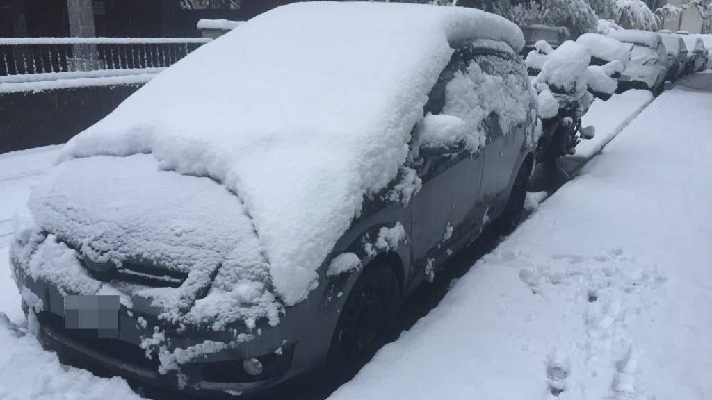 Auch in St.Gallen sind die Autos unter einer Schneedecke begraben.