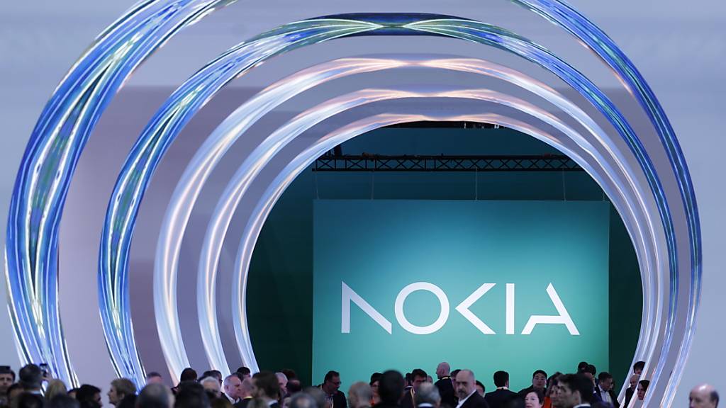 Das neue Logo von Nokia, das im Februar 2023 präsentiert wurde. Im zweiten Quartal hat das Unternehmen weniger Gewinn geschrieben. (Archivbild)