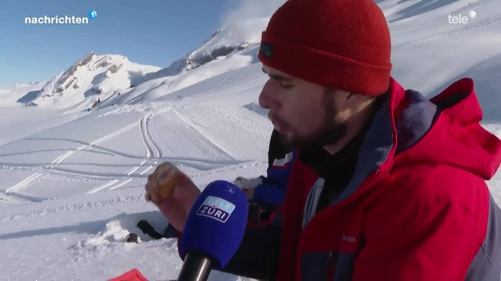 Skifahrer trotzen der Kälte