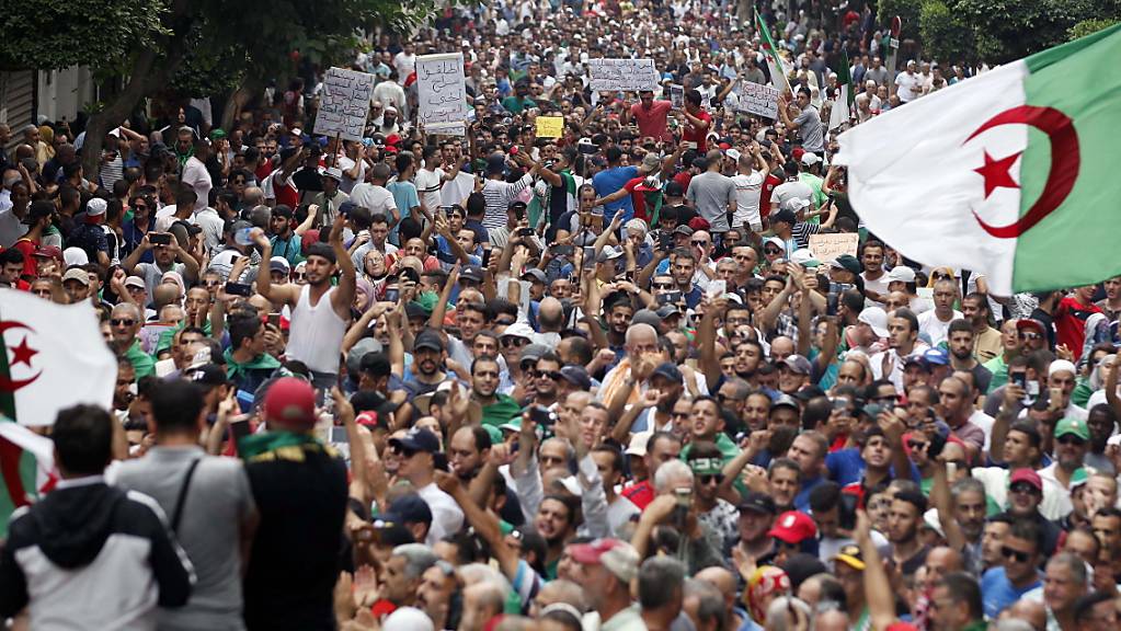 Die Demonstranten in Algerien forderten den Rücktritt von Armeechef Ahmed Gaïd Salah. Zudem verlangen sie vor Wahlen demokratische Reformen sowie ein Ende des seit Jahrzehnten bestehenden Machtapparats.