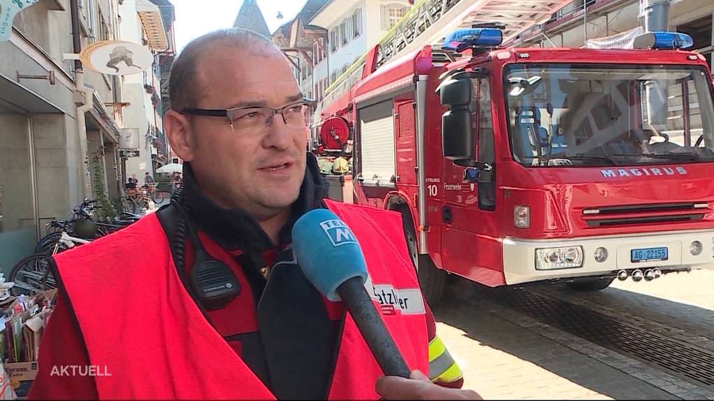 Interview mit der Feuerwehr nach dem Brand in der Aarauer Altstadt