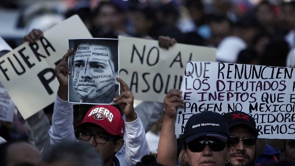Auch in der mexikanischen Stadt Puebla kam es zu Protesten gegen die höheren Benzinpreise