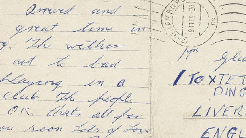 Ein wertvolles Sammlerstück für jeden Beatles-Fan: Diese Postkarte aus Hamburg hat Ringo Starr seinem Liverpooler Grosi geschickt (Archiv)