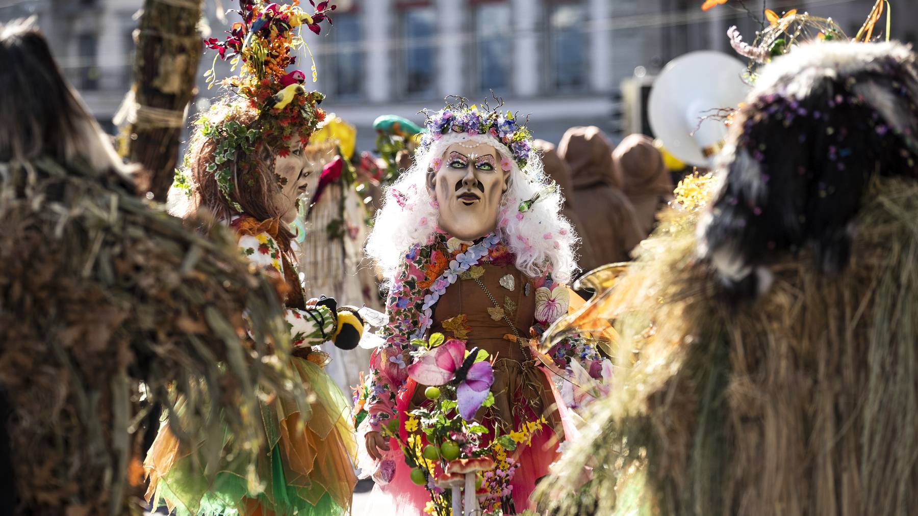 Masked revellers parade through the streets during the carnival season in Lucerne, Switzerland, Thursday, 20 February 2020. The carnival takes place in Lucerne from 20 to 25 February 2020.