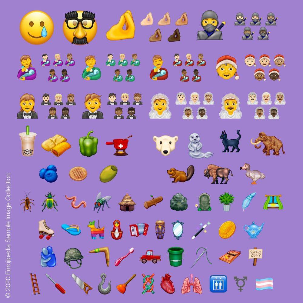 Eine Auswahl der neuen Emojis.