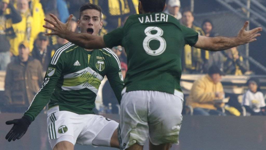 Jubel bei Portland: Diego Valeri feiert sein 1:0 im MLS-Final mit Teamkollege Lucas Melano.