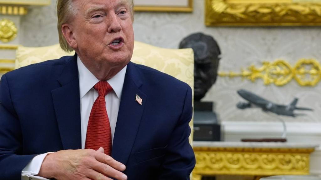 US-Präsident Donald Trump spricht im Oval Office des Weißen Hauses. Foto: Manuel Balce Ceneta/AP/dpa