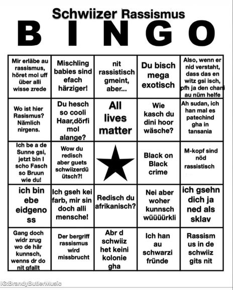 Schweizer Rassismus-Bingo Brandy Butler