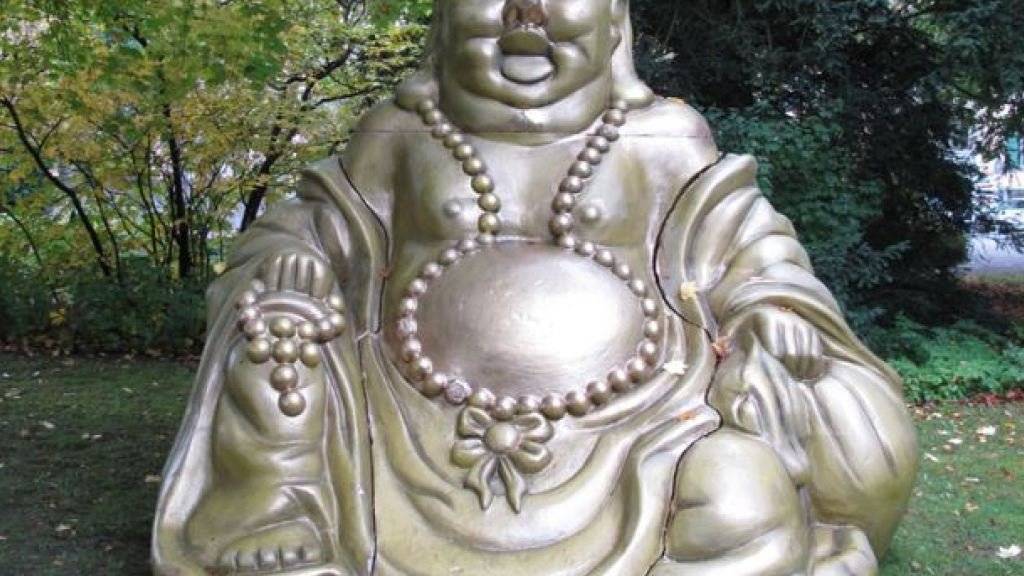 Unbekannte haben in einem Winterthurer Park einen drei Meter grossen Buddha abgestellt.
