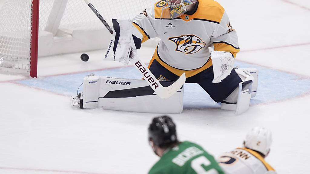 Lian Bichsel trifft in seinem ersten Spiel für die Dallas Stars zum 1:3 gegen die Nashville Predators