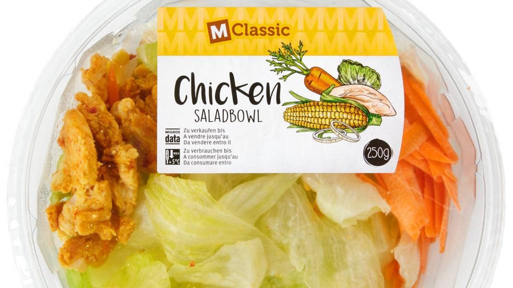 Die Migros hat krankheitserregende Listerien im «M-Classic Chicken Saladbowl» gefunden und das Produkt zurückgerufen.