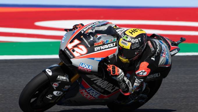 Tom Lüthi in Misano mit Schritt vorwärts und Startposition 7