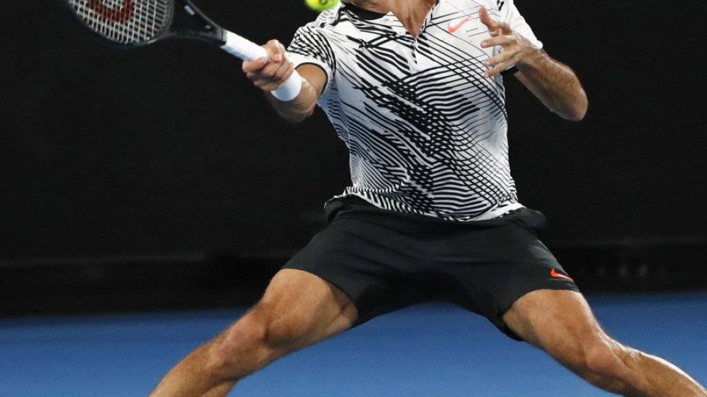 Voller Einsatz: Roger Federer gewinnt am Australian Open in fünf Sätzen