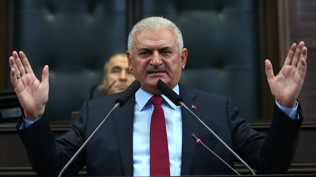 Der türkische Regierungschef Yildirim bei einer Ansprache im Parlament. (Archivbild)