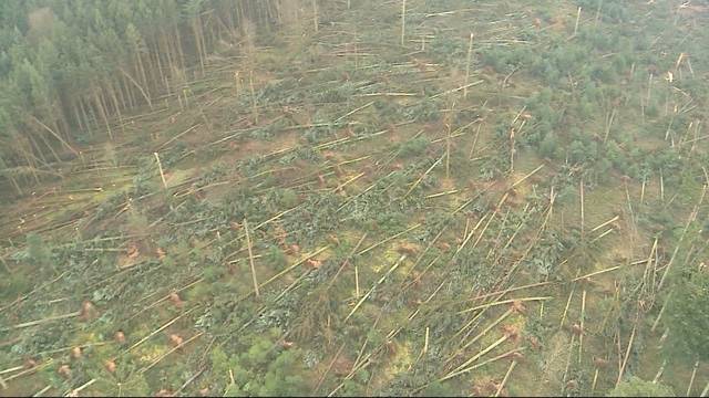 Heli-Flug über «Burglind»-Schäden